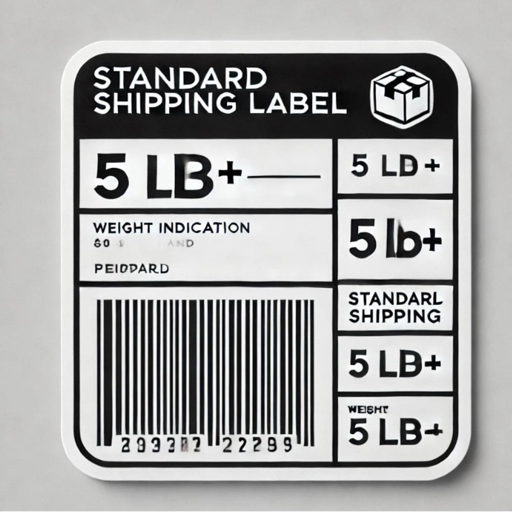 5lb or more shipping label